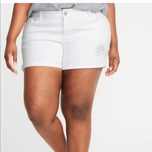 Old navy plus size white boyfriend shorts